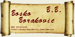 Boško Boraković vizit kartica